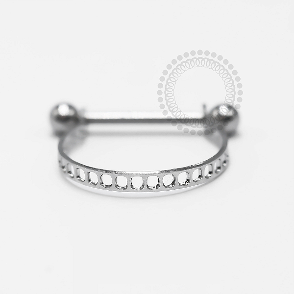 PB131 Argola Conch Haste Reta Aço 316L