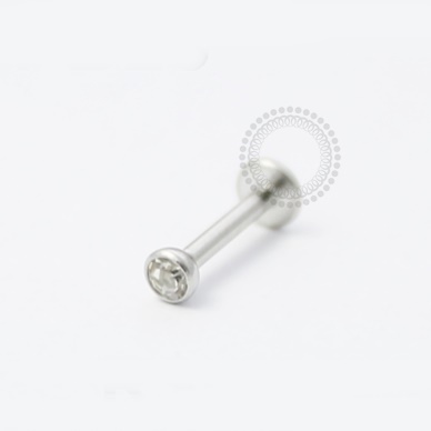PB25 Labret Cristal Flat Aço 316L