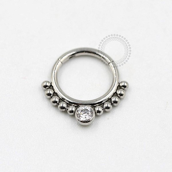 PB30 Segmento Frontal Esferas CZ Central Aço 316L