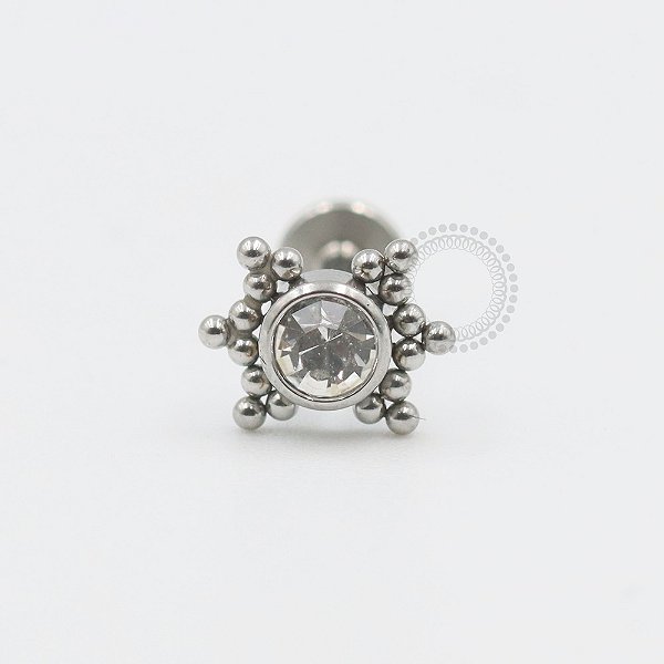 PB70 Labret Zirconia Esferas Aço 316L