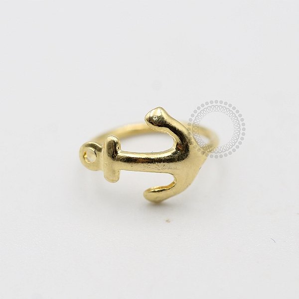 AR30 Argola Âncora Chapa Torção Banho Ouro