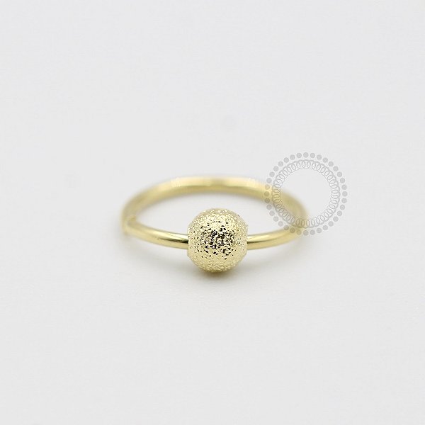 AR48 Argola Fina Esfera Banho ouro