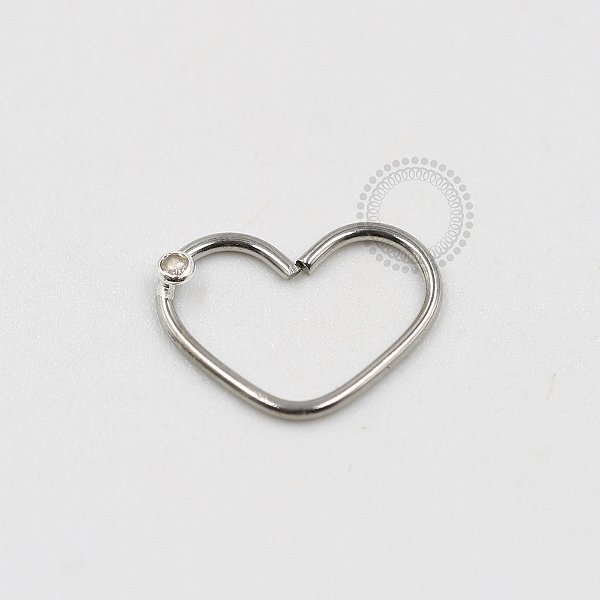 CR05 Daith Coração Pedra CZ Banho Ródio