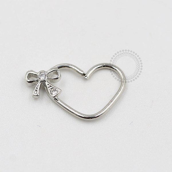 CR17 Daith Coração Laço CZ Banho Ródio