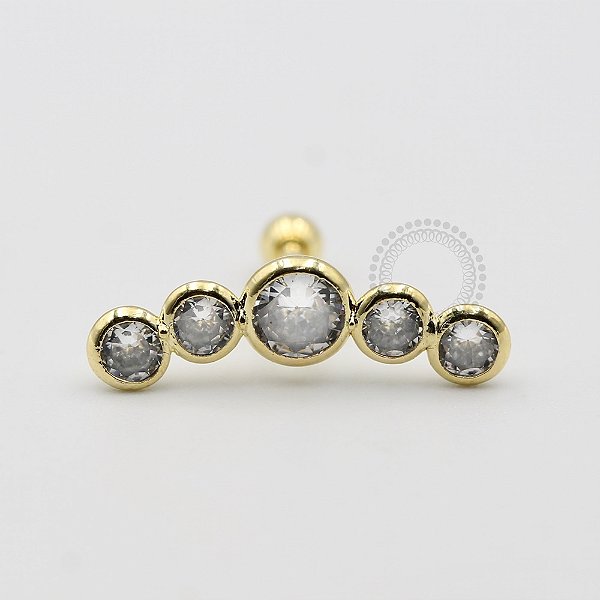 MB22 Microbell Reto Cluster 5 (Modelo 01) Banho Ouro