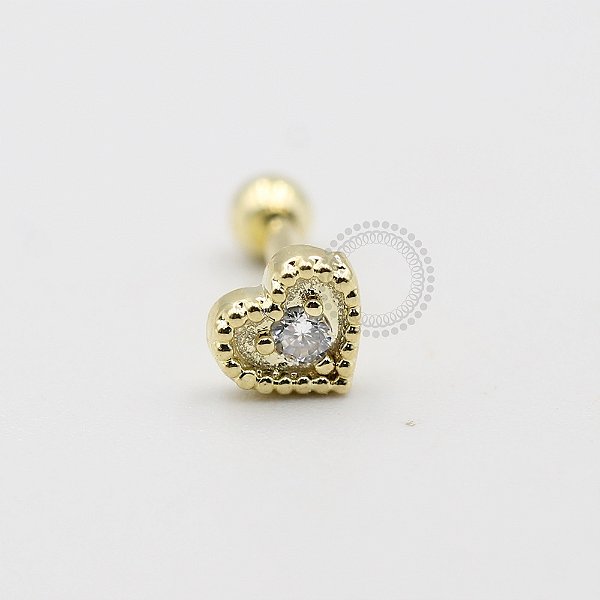 MB40 Microbell Coração CZ Banho Ouro