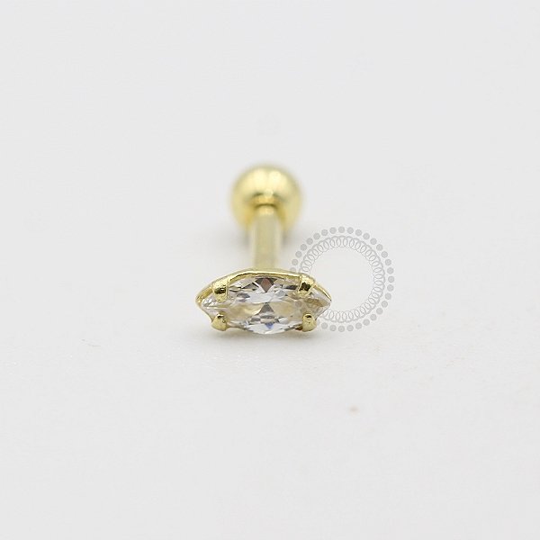 MB49 Microbell Navete Zirconia Banho Ouro