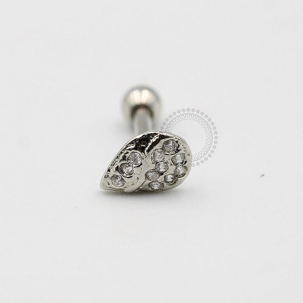 MBA10 Microbell Reto Gota Cravejada Banho Ródio