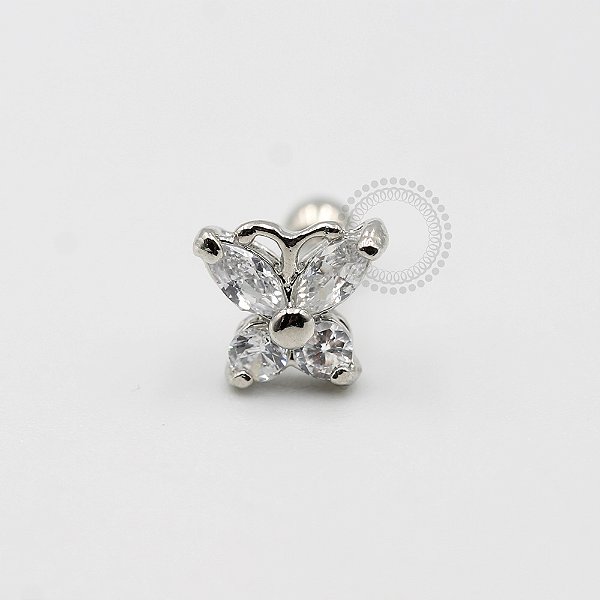 MBA29 Microbell Borboleta CZ Banho Rodio