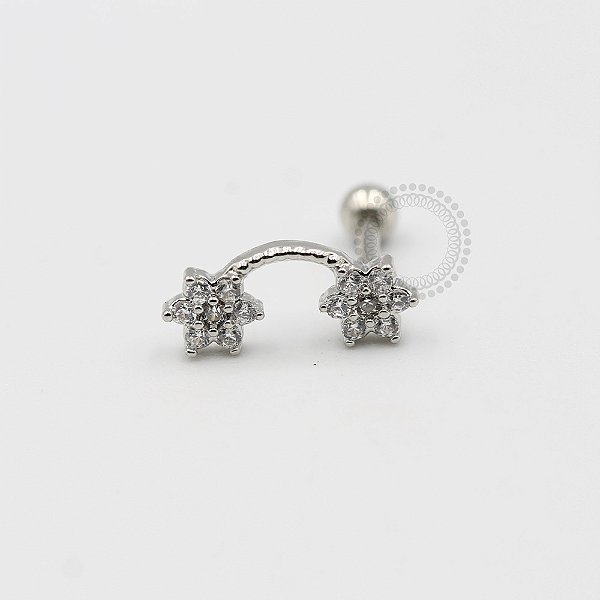 MBA50 Microbell 02 Flores Cravejadas Banho Rodio