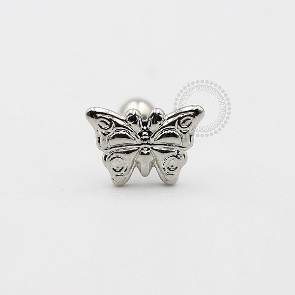 MBA64 Microbell Borboleta Chapa Banho Rodio