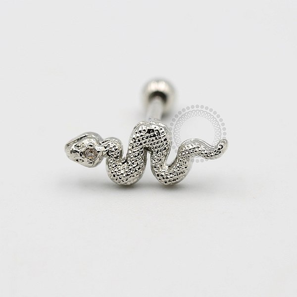 MBA74 Microbell Cobra Olho CZ Banho Ródio