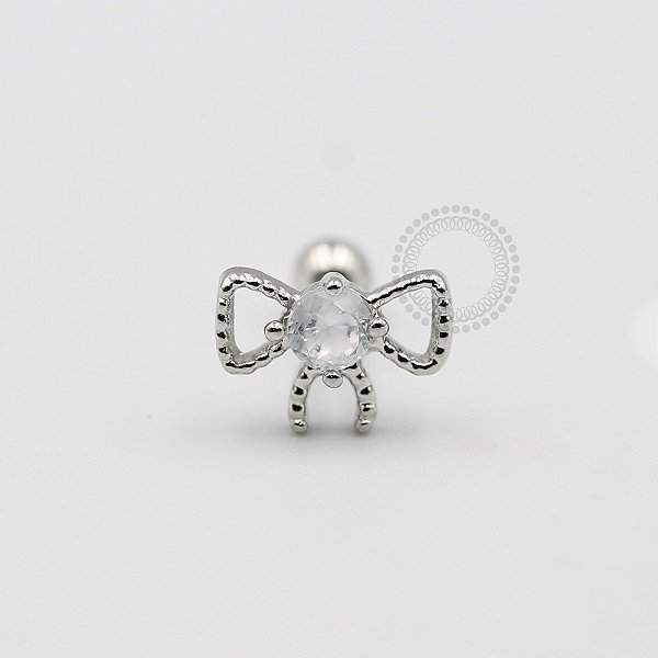 MBA88 Microbell Laço G CZ Banho Rodio