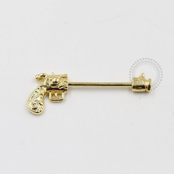 MM20 Piercing Mamilo Revolver Banho Ouro