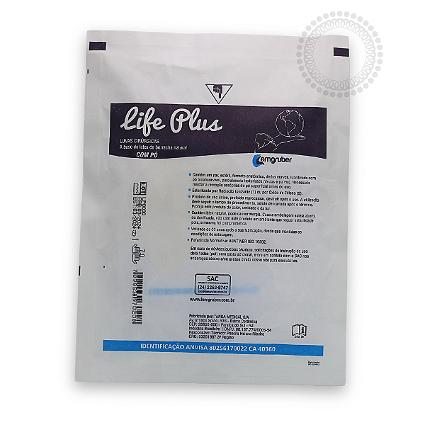 DC04 Par De Luvas Cirúrgicas Estéril Latex