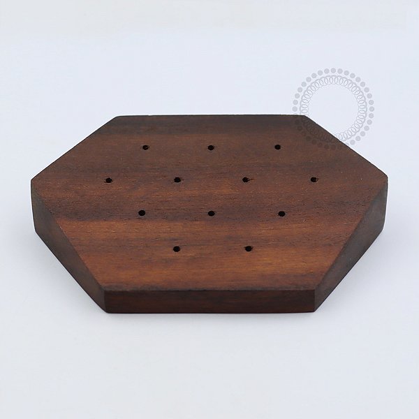EP09 Expositor Hexagonal Topos 12 Furos Madeira