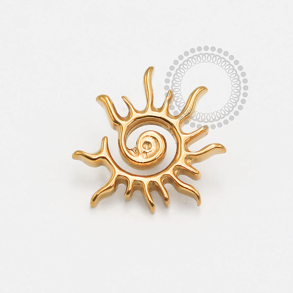 TN1882 Topo Sol Espiral Titânio PVD Gold