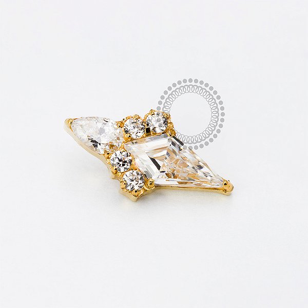 TN1921 Topo Flecha De Luz Titânio PVD Gold