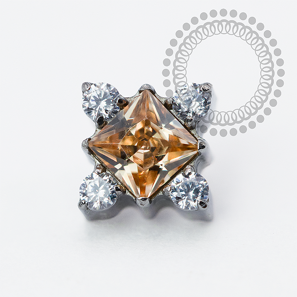 TN1972 Topo Estrela Super Nova Campanhe Titânio ASTM F-136