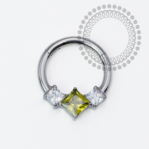 TN1974 Segmento Frontal CZ Dark Pedidot Titânio ASTM F136