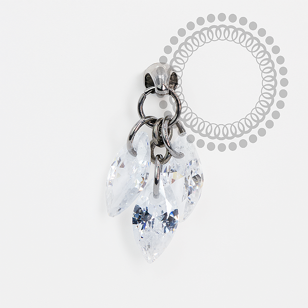 TN1984 Topo 3 Pingentes Cristais Titânio ASTM F-136