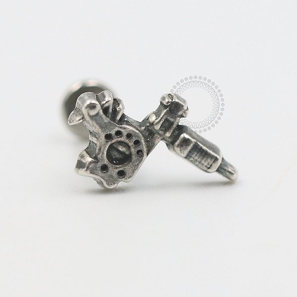 PR25 Labret Maquina Tattoo Prata 925 Haste Titânio