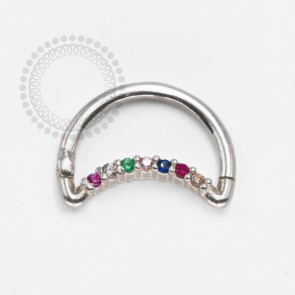 PR29 Lua Daith Cravejado Rainbow Prata 925
