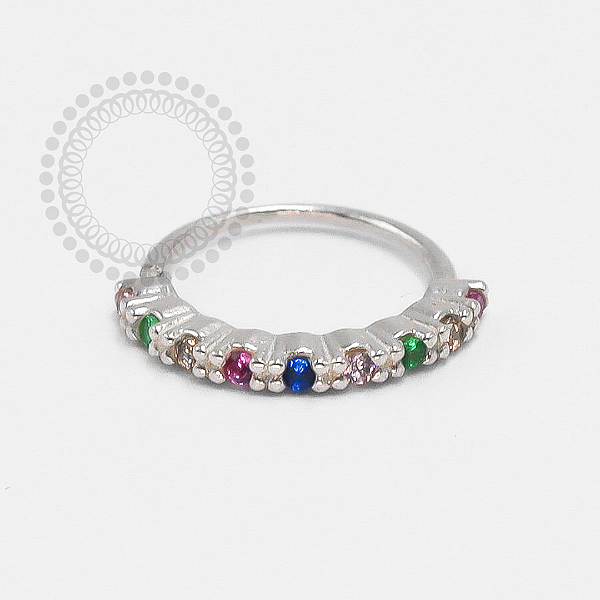 PR31 Argola CZ Rainbow Modelo 1 Prata 925