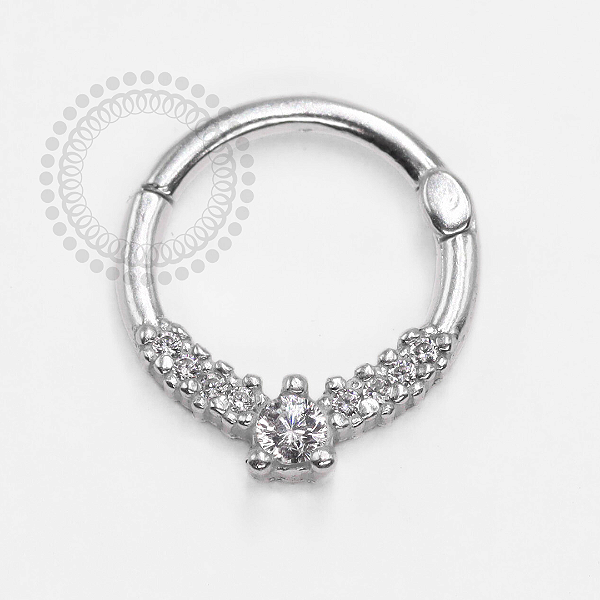 PR33 Segmento Cravejado CZ Frontal Prata 925