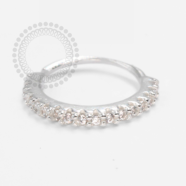 PR34 Segmento Cravejado Torção Prata 925