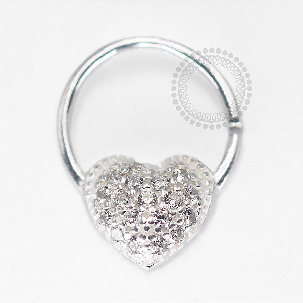 PR39 Argola Coração CZ Frontal Prata 925