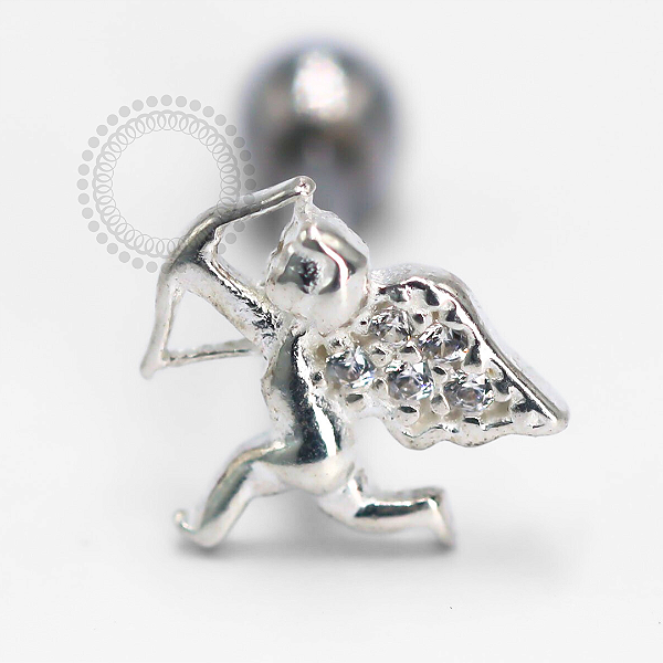 PR40 Microbell Reto Cupido CZ Prata 925