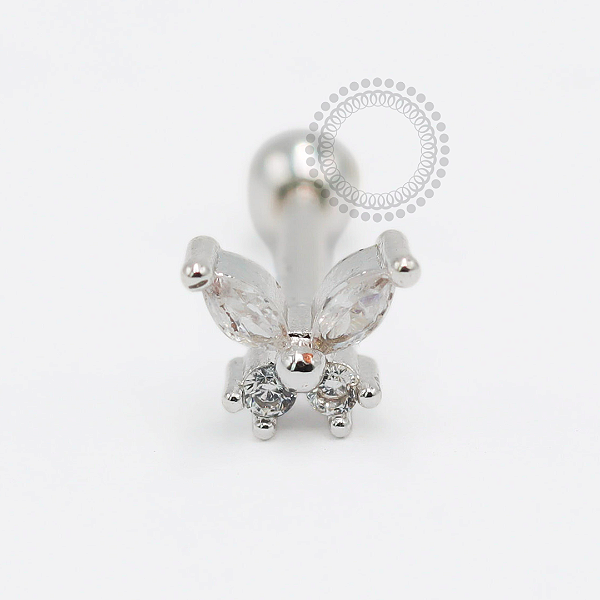 PR46 Microbell Reto Borboleta CZ Prata 925