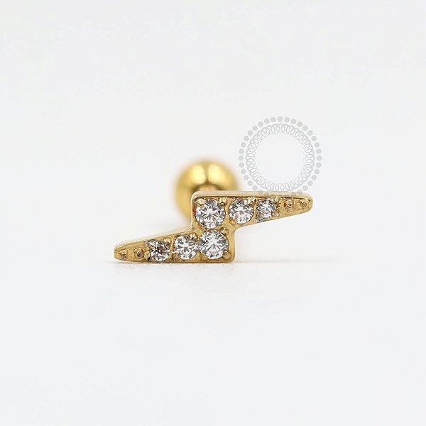 PVD102 Microbell Raio Cravejado PVD Gold