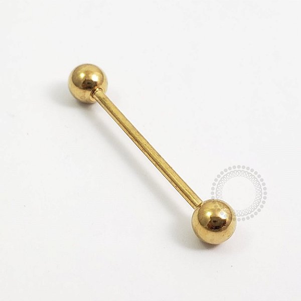 PVD18 Barbel 1.6mm Aço PVD Gold
