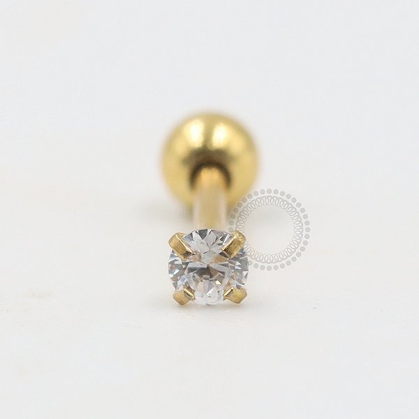 PVD25 Microbell Reto Zirconia Aço PVD Gold