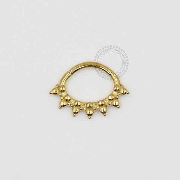 PVD43 Segmento Indiano 7 Esferas Aço PVD Gold