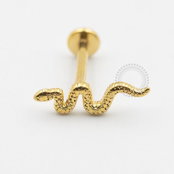 PVD85 Labret Cobra Aço PVD Gold