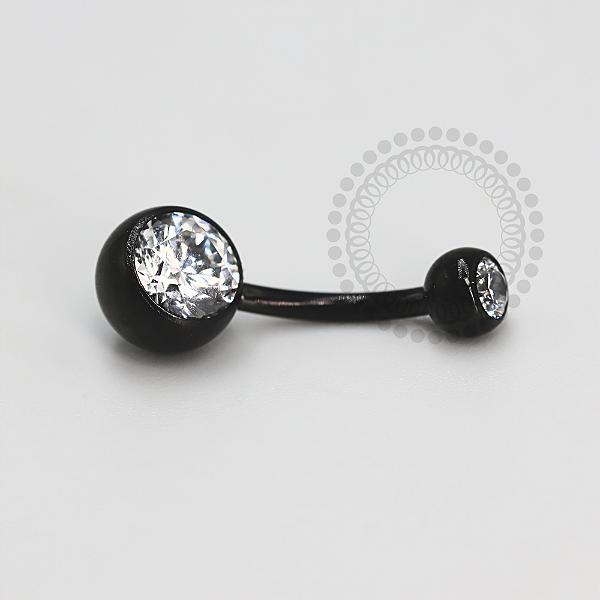 TN1195 Navel Zircônia Titânio PVD Black