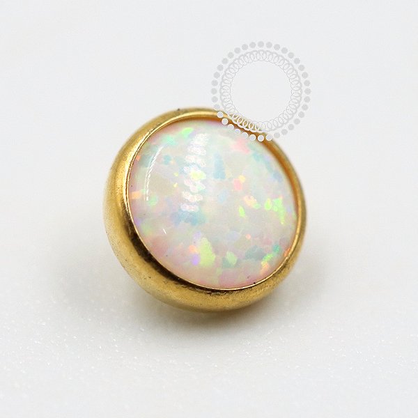 TN1072 Topo Opala Branca 1.6mm Titânio PVD Gold