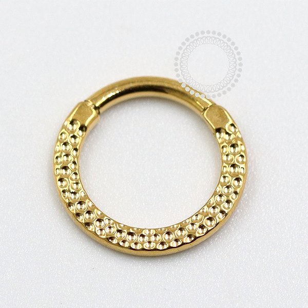 TN1088 Segmento Martelado Frontal Titânio PVD Gold