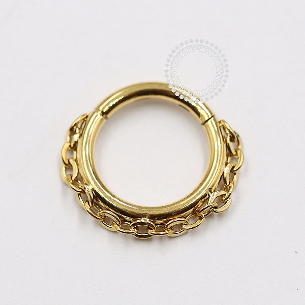 TN1092 Segmento 8mm Corrente Titânio PVD Gold