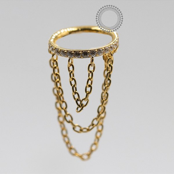 TN1128 Segmento 8mm CZ Correntes Titânio PVD Gold