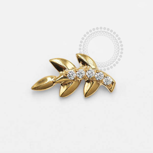 TN1325 Topo Galho Palmeira Titânio PVD Gold