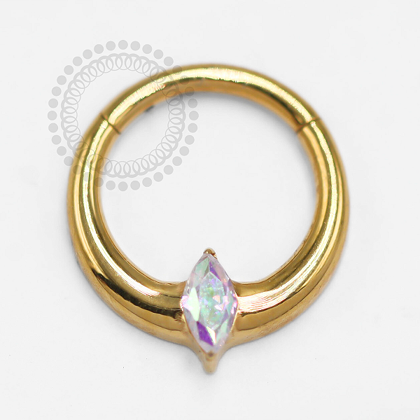 TN1355 Segmento Frontal 8mm Navete Boreal Titânio PVD Gold