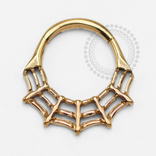 TN1370 Segmento 8mm Teia de Aranha Titânio PVD Gold