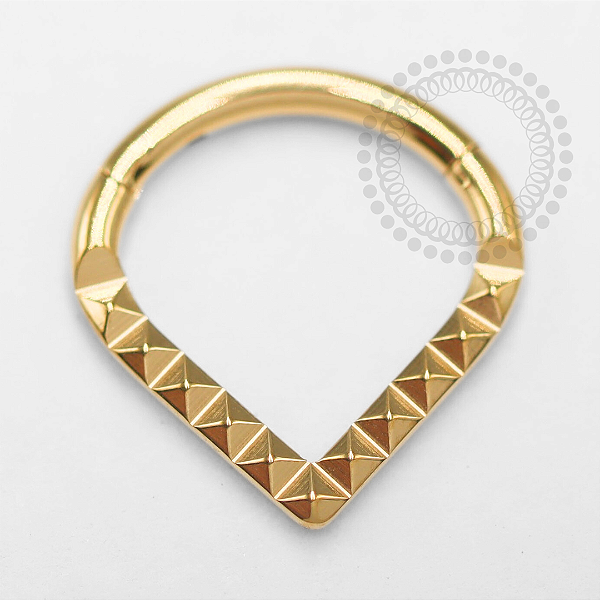 TN1418 Segmento Frontal 8mm V Inca Titânio PVD Gold