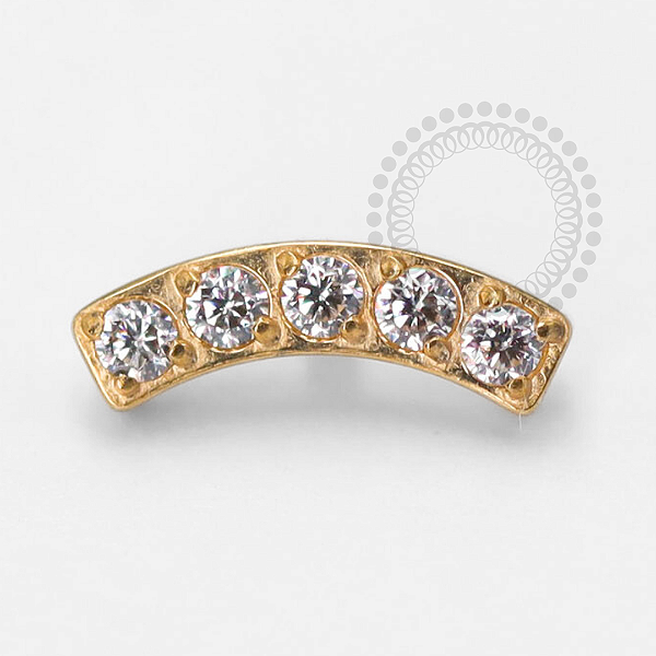 TN1443 Topo Mini Cluster 5 CZ Titânio PVD Gold