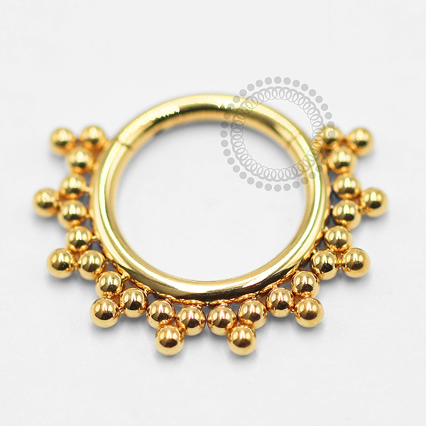 TN1470 Segmento Frontal 8mm Esferas Titânio PVD Gold