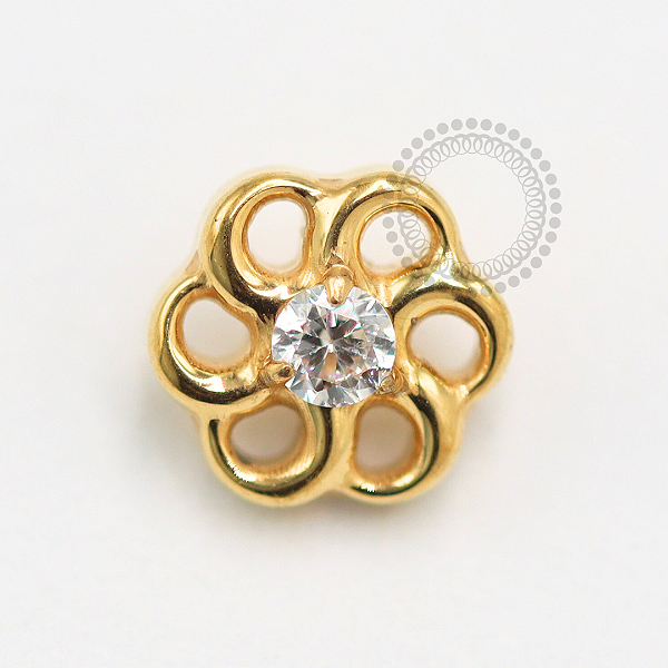 TN1484 Topo Flor Infinita Titânio PVD Gold